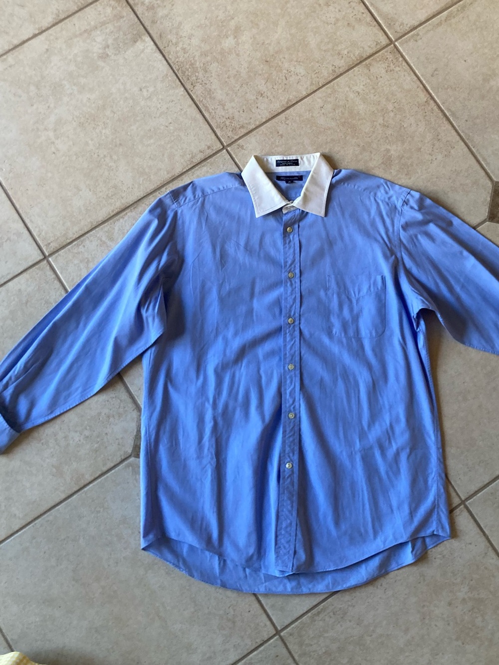 Faconnable Light Blue Dress Shirt with White Contrast Collar